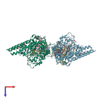 PDB entry 4l3z coloured by chain, top view.