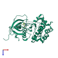 PDB entry 4l43 coloured by chain, top view.