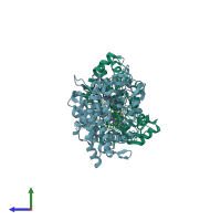 PDB entry 4l4c coloured by chain, side view.