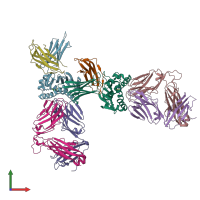 PDB entry 4l4t coloured by chain, front view.