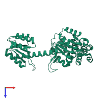 PDB entry 4l4u coloured by chain, top view.