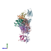 PDB entry 4l4v coloured by chain, side view.