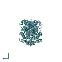 PDB entry 4l51 coloured by chain, side view.