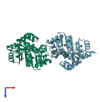 PDB entry 4l51 coloured by chain, top view.