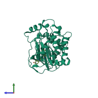 PDB entry 4l52 coloured by chain, side view.