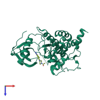 PDB entry 4l52 coloured by chain, top view.