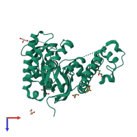 PDB entry 4l56 coloured by chain, top view.