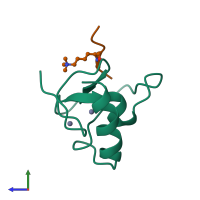 PDB entry 4l58 coloured by chain, side view.