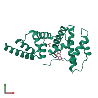 PDB entry 4l5m coloured by chain, front view.