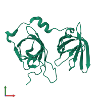 PDB entry 4l5q coloured by chain, front view.