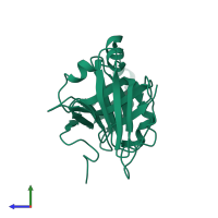 PDB entry 4l5q coloured by chain, side view.
