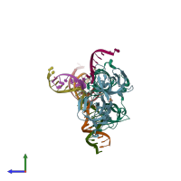 PDB entry 4l5s coloured by chain, side view.