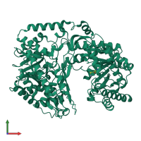 PDB entry 4l5z coloured by chain, front view.