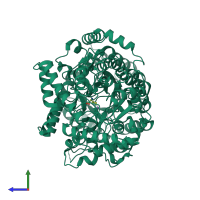 PDB entry 4l5z coloured by chain, side view.