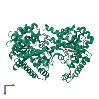 PDB entry 4l5z coloured by chain, top view.