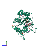 PDB entry 4l6c coloured by chain, side view.