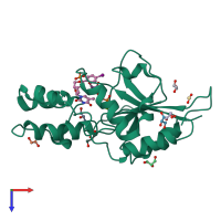 PDB entry 4l6c coloured by chain, top view.