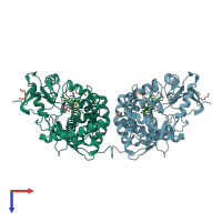 PDB entry 4l6g coloured by chain, top view.