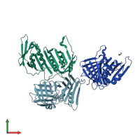 PDB entry 4l6p coloured by chain, front view.