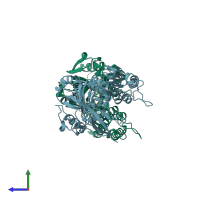 PDB entry 4l6s coloured by chain, side view.