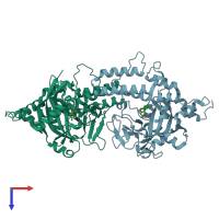 PDB entry 4l6s coloured by chain, top view.
