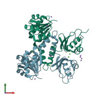 PDB entry 4l73 coloured by chain, front view.