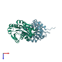 PDB entry 4l74 coloured by chain, top view.