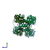 PDB entry 4l75 coloured by chain, side view.