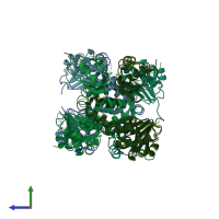 PDB entry 4l76 coloured by chain, side view.