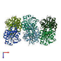 PDB entry 4l76 coloured by chain, top view.