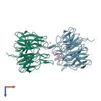 PDB entry 4l7b coloured by chain, top view.