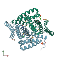 PDB entry 4l7e coloured by chain, front view.
