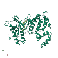 PDB entry 4l7f coloured by chain, front view.