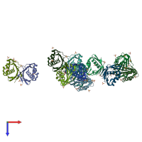 PDB entry 4l7k coloured by chain, top view.