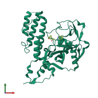 PDB entry 4l7p coloured by chain, front view.