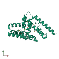 PDB entry 4l7w coloured by chain, front view.