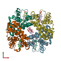 PDB entry 4l7y coloured by chain, front view.