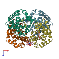 PDB entry 4l7y coloured by chain, top view.
