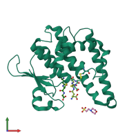 PDB entry 4l8e coloured by chain, front view.