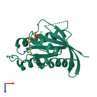 PDB entry 4l8g coloured by chain, top view.