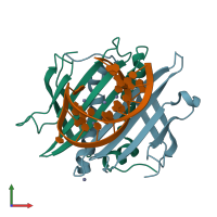 PDB entry 4l8h coloured by chain, front view.