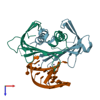 PDB entry 4l8h coloured by chain, top view.