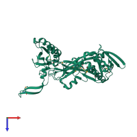 PDB entry 4l8n coloured by chain, top view.