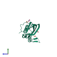 PDB entry 4l8o coloured by chain, side view.