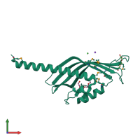 PDB entry 4l8p coloured by chain, front view.