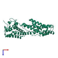 PDB entry 4l8t coloured by chain, top view.