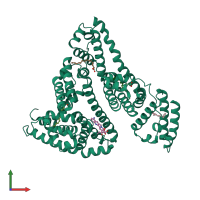 PDB entry 4l8u coloured by chain, front view.