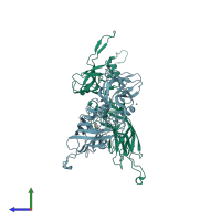 PDB entry 4l99 coloured by chain, side view.