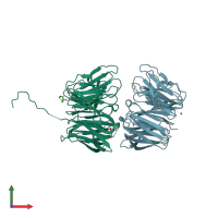 PDB entry 4l9o coloured by chain, front view.