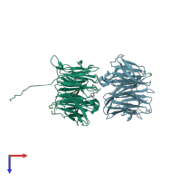 PDB entry 4l9o coloured by chain, top view.